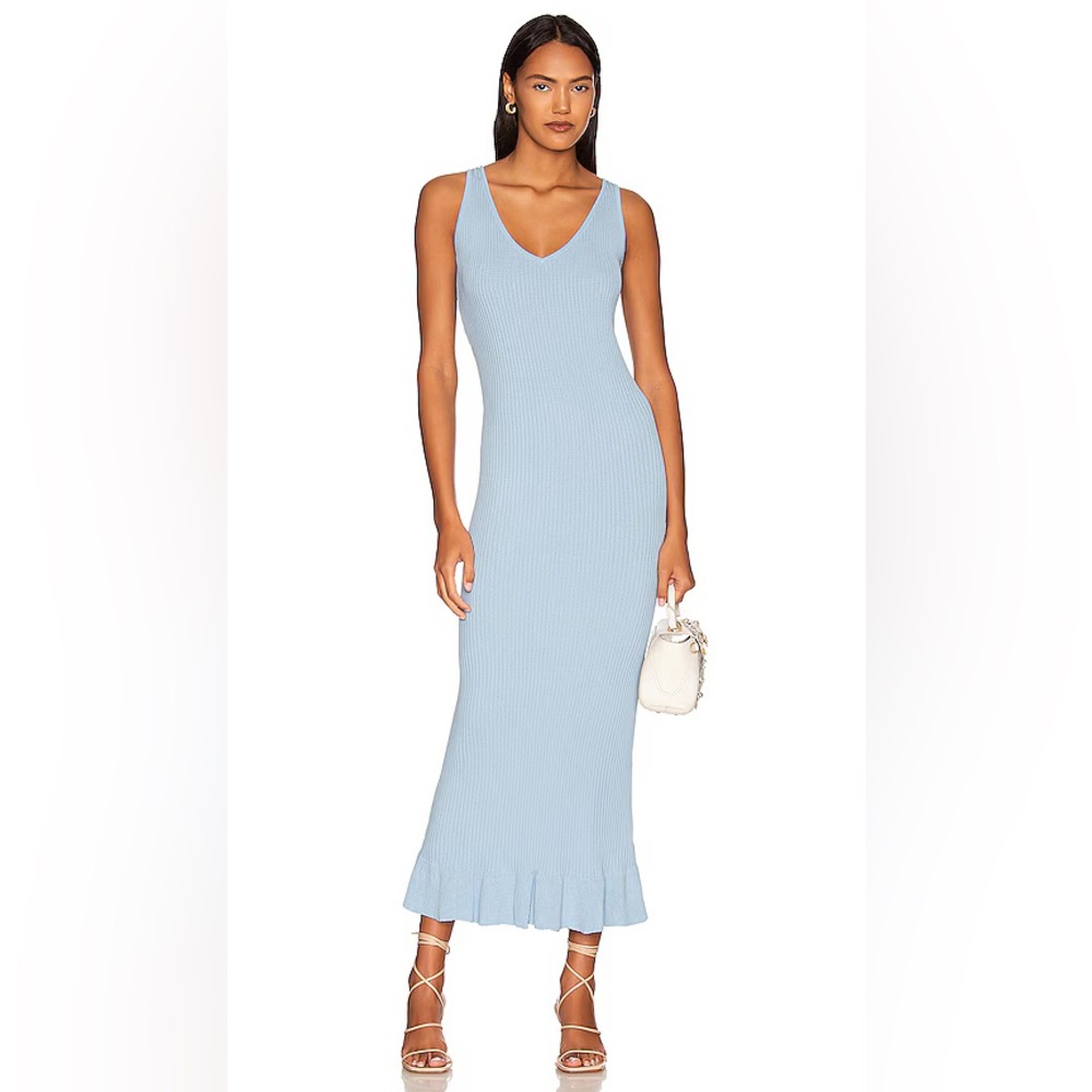 Revolve Minkpink Blue Knit Midi Dress M